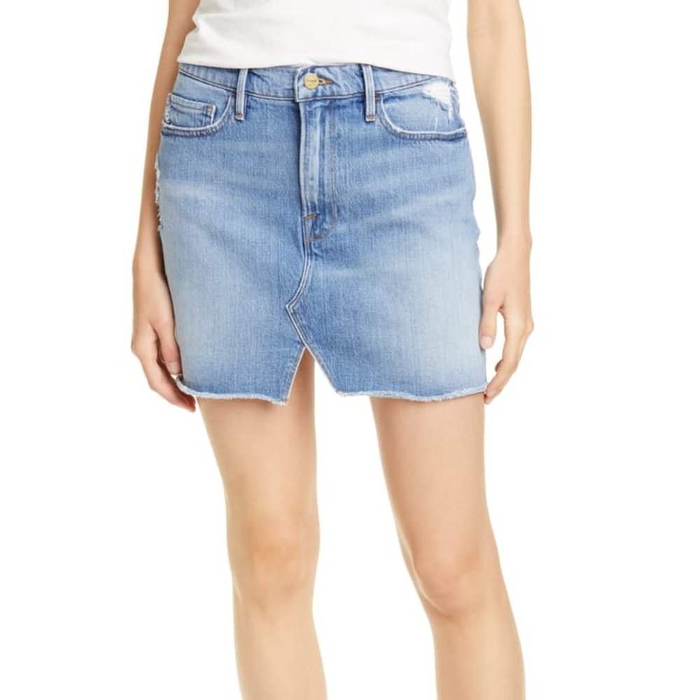 Frame Le Mini Skirt Split Front Size 27